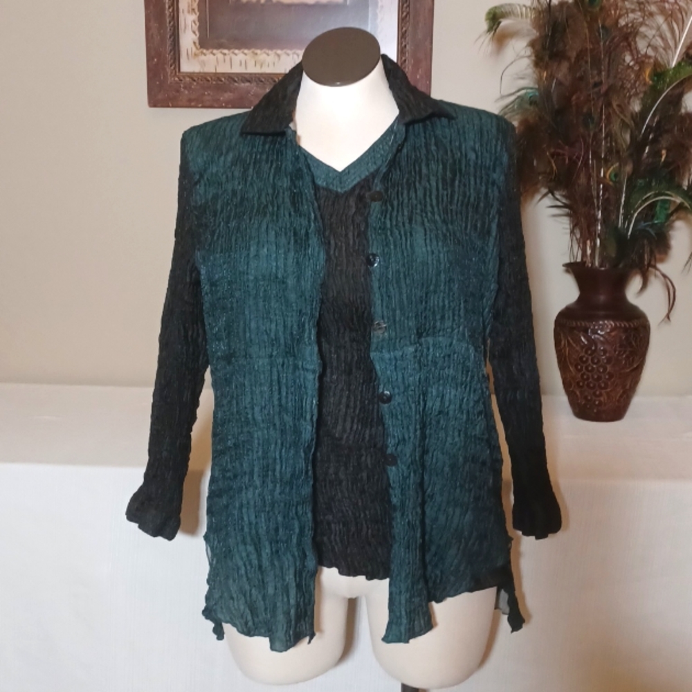 Sz S/M Vintage 2-Piece Blouse Set by Exotic